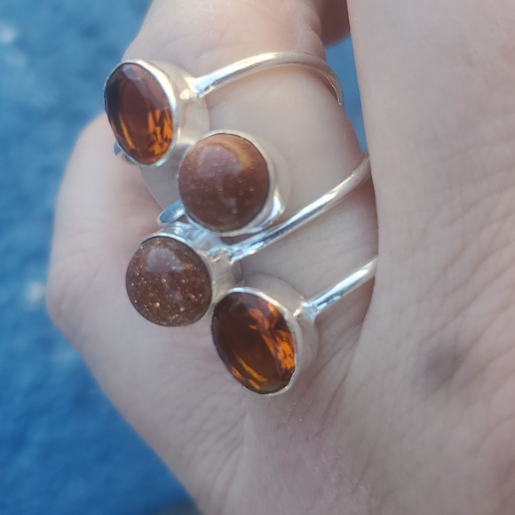 New Sunstone Sun Sitara and Honey Citrine Silver Ring. - Picture 6 of 10